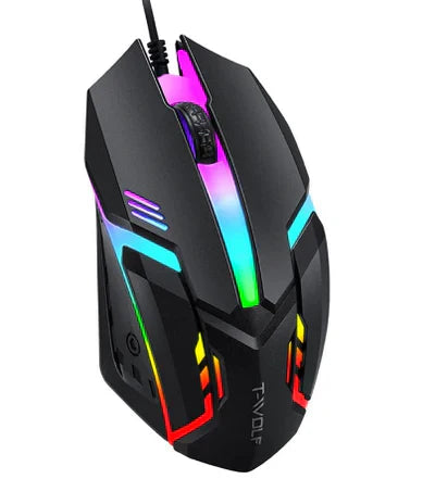 Alfa-usb mouse para gamer, 3200dpi, led rgb, para fio